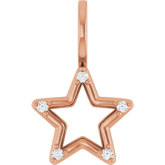 Natural Diamond Star Charm/Pendant
