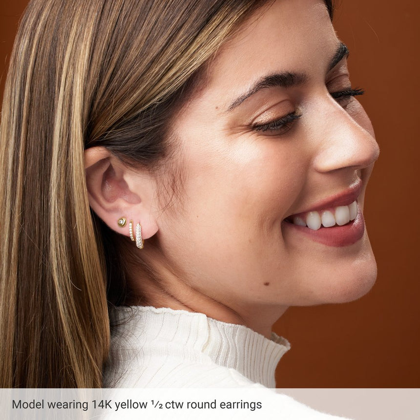 Natural Diamond Hoop Earrings