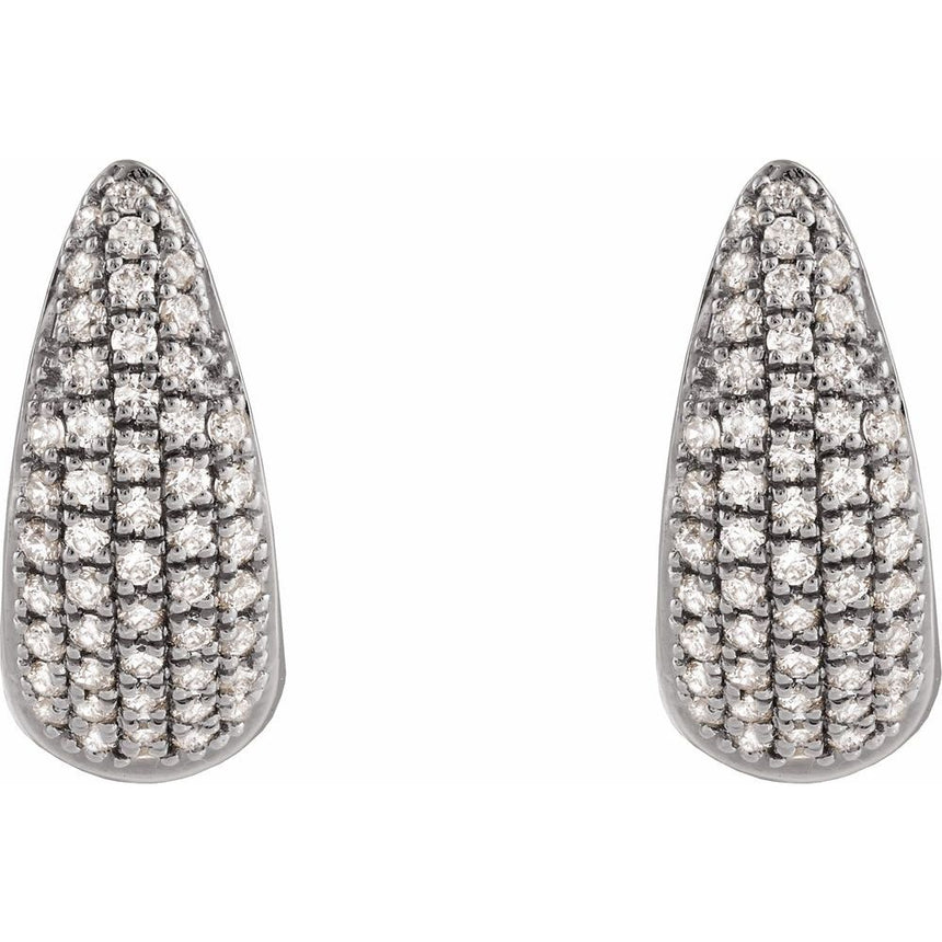 Natural Diamond Hinged 11 mm Hoop Earrings