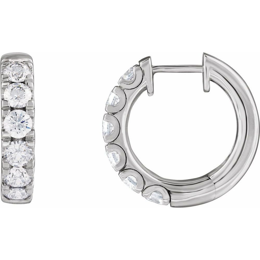 Natural Diamond Hinged Hoop Earrings