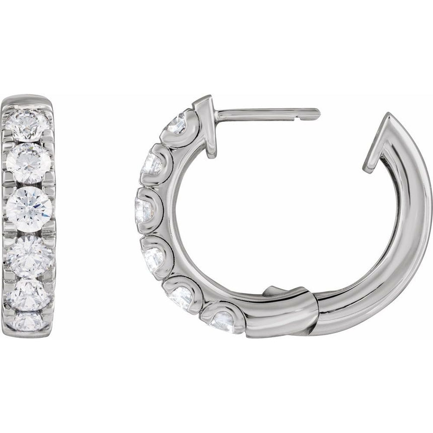 Natural Diamond Hinged Hoop Earrings