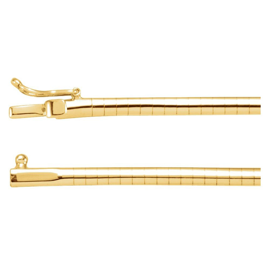 14K Yellow 3 mm Omega Chain