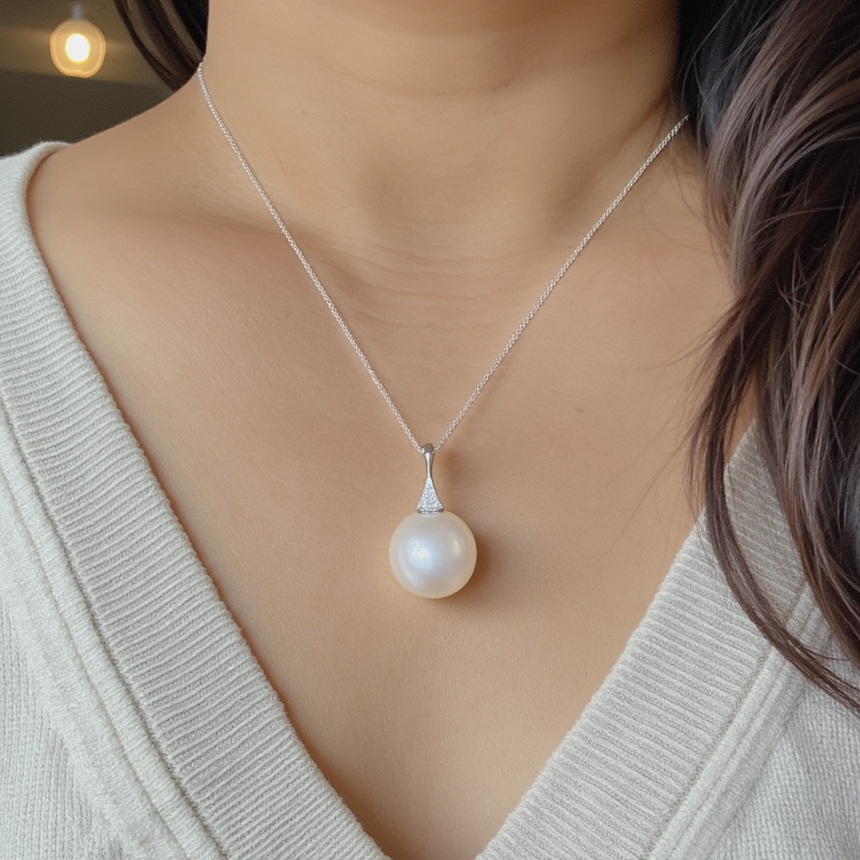 Diamond South Sea Pearl Pendant
