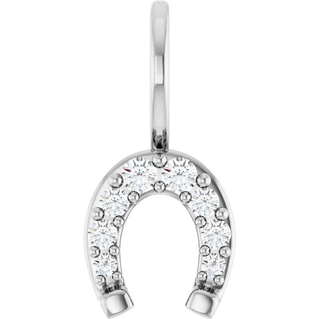 Natural Diamond Horseshoe Charm/Pendant