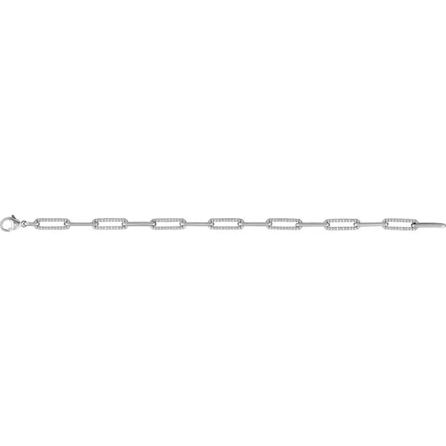 Paperclip Natural Diamond Bracelet