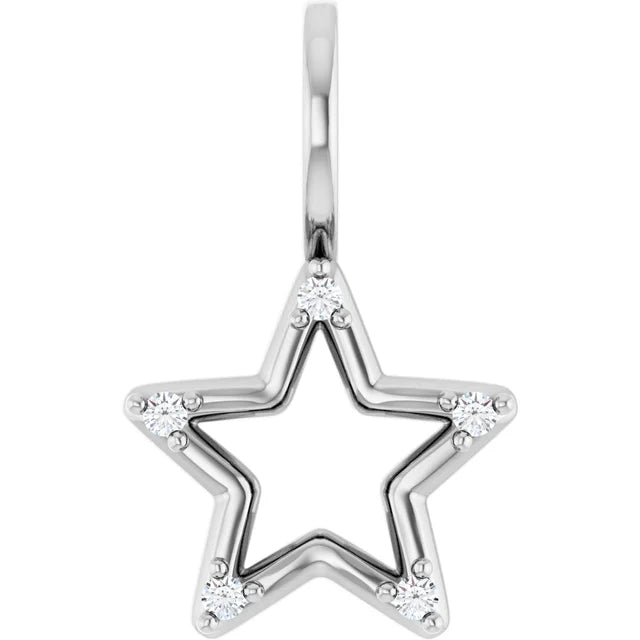 Natural Diamond Star Charm/Pendant