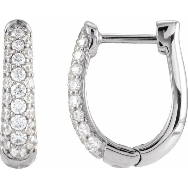 Natural Diamond Hoop Earrings