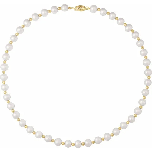 Cultured White Freshwater Pearl 18" Necklace