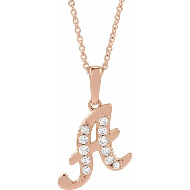 Natural Diamond Initial Necklace