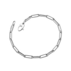 14K White Gold Paper Clip Bracelet