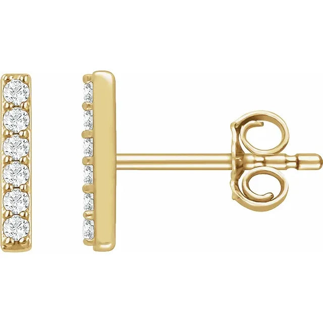 Natural Diamond Bar Earrings