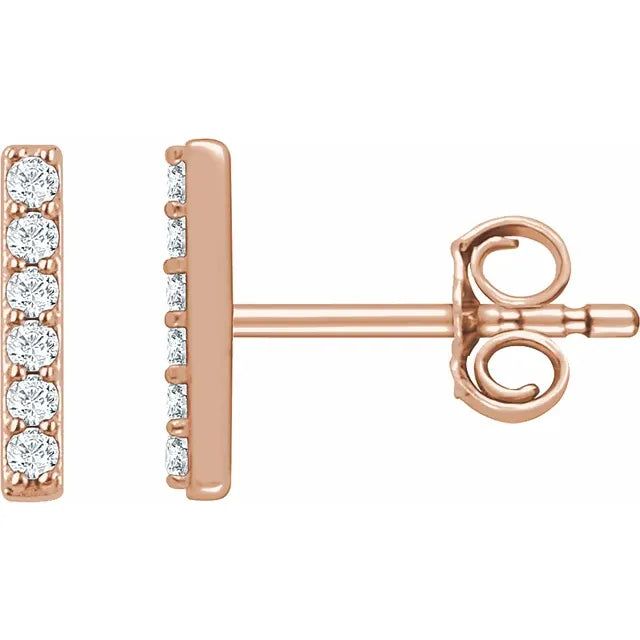 Natural Diamond Bar Earrings