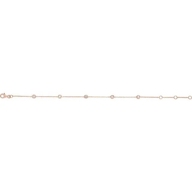 Diamond Bezel-Set 5-Station Bracelet