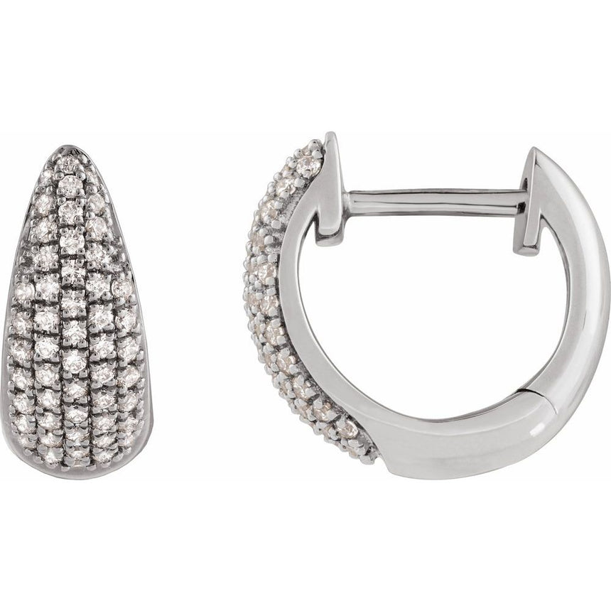 Natural Diamond Hinged 11 mm Hoop Earrings