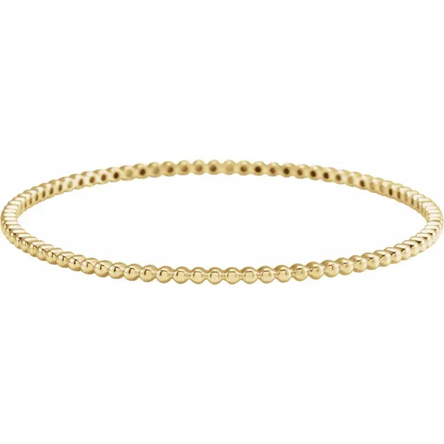 14K Yellow 3.66 mm Beaded Bangle Bracelet