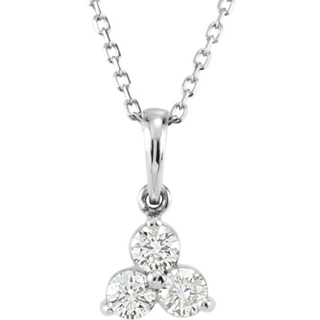 Diamond Three-Stone 18" Necklace