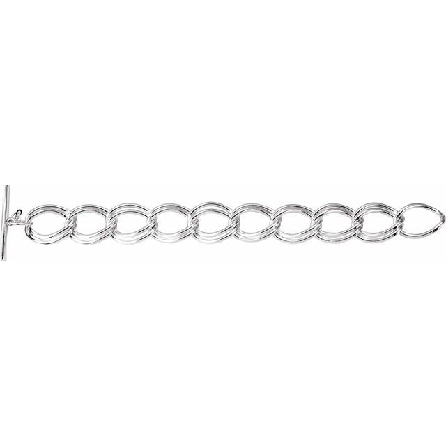 Sterling Silver Link Bracelet with Toggle Clasp