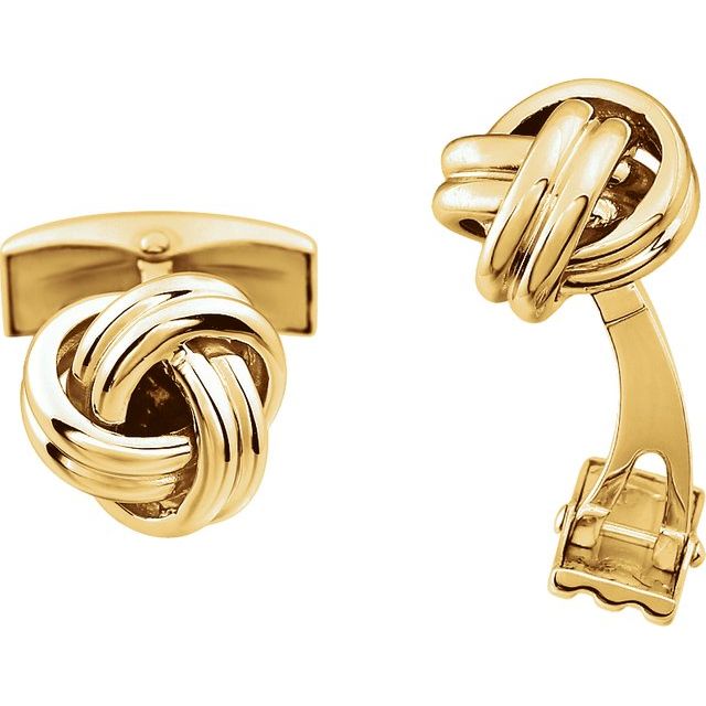 14K Yellow Knot Cuff Links