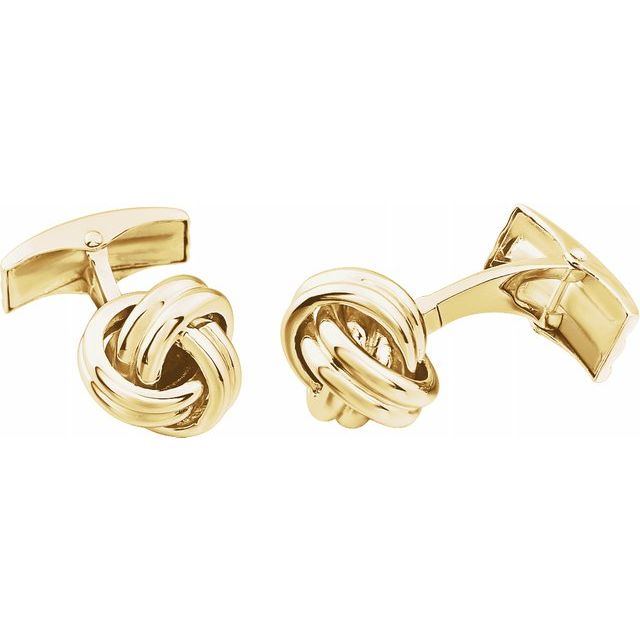 14K Yellow Knot Cuff Links