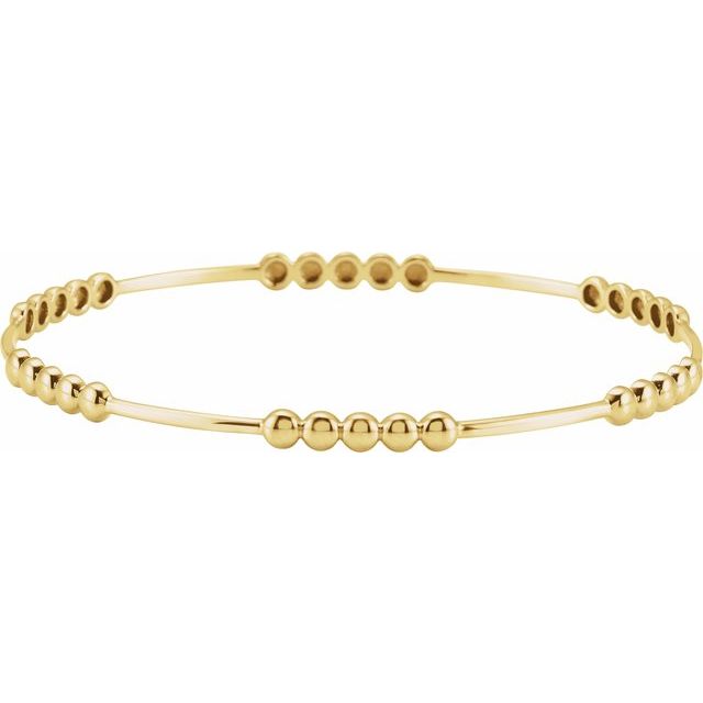 14K Yellow 3.66 mm Beaded Bangle Bracelet