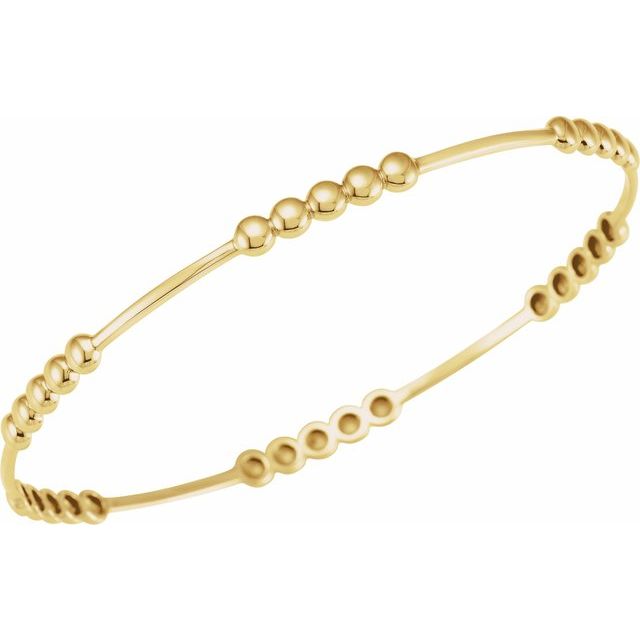 14K Yellow 3.66 mm Beaded Bangle Bracelet