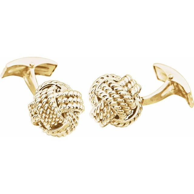 14K Yellow Knot Cuff Links