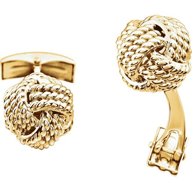 14K Yellow Knot Cuff Links