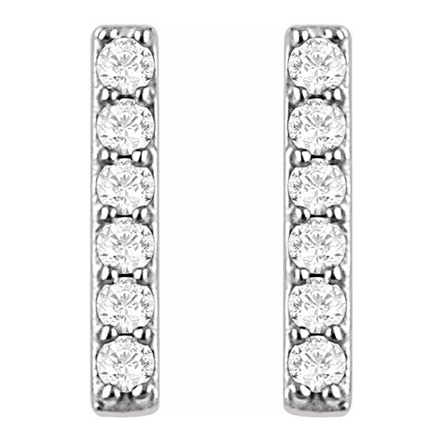 Natural Diamond Bar Earrings