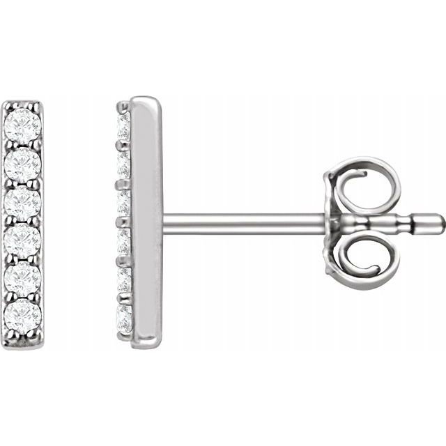 Natural Diamond Bar Earrings