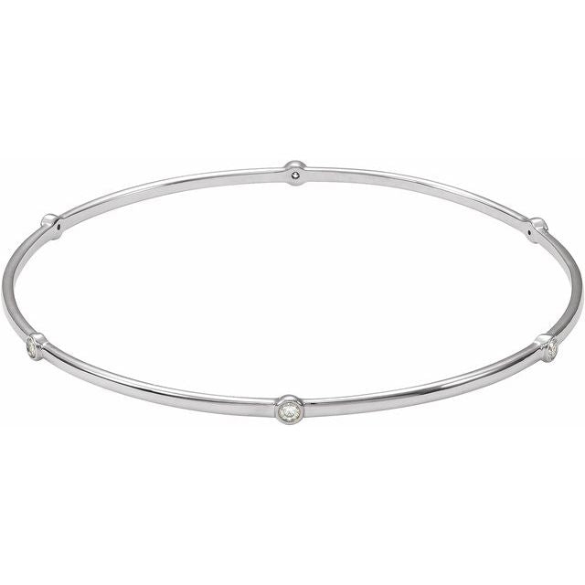 Diamond Bezel-Set Bangle 8" Bracelet