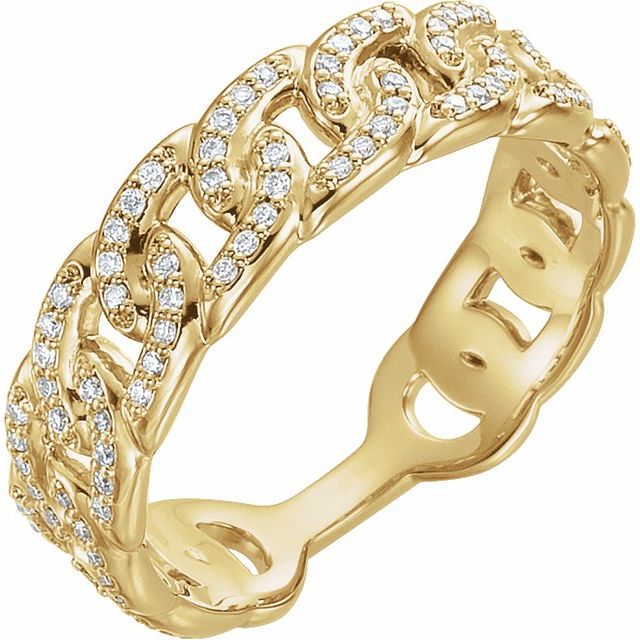 Diamond Stackable Chain Link Ring