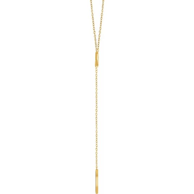 14K Yellow Circle & Bar "Y" 16-18" Necklace