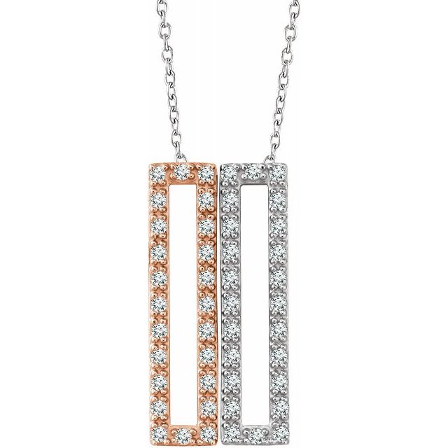 Diamond Rectangle 16-18 Inch Necklace