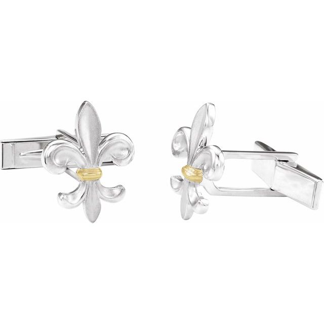 Sterling Silver Fleur-de-lis Cuff Links-Pair