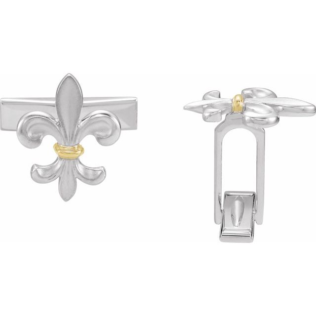 Sterling Silver Fleur-de-lis Cuff Links-Pair