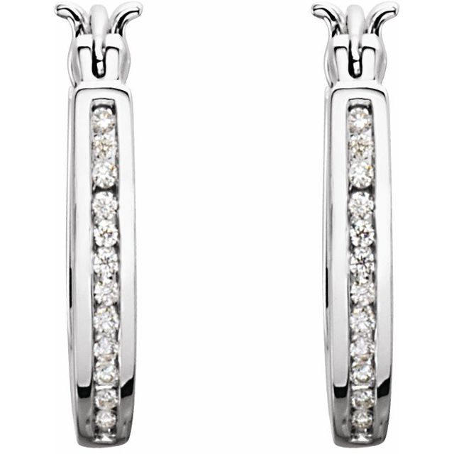 Diamond Inside-Outside 13.7 mm Hoop Earrings