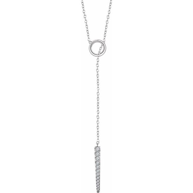 Diamond Circle & Bar "Y" 16-18" Necklace