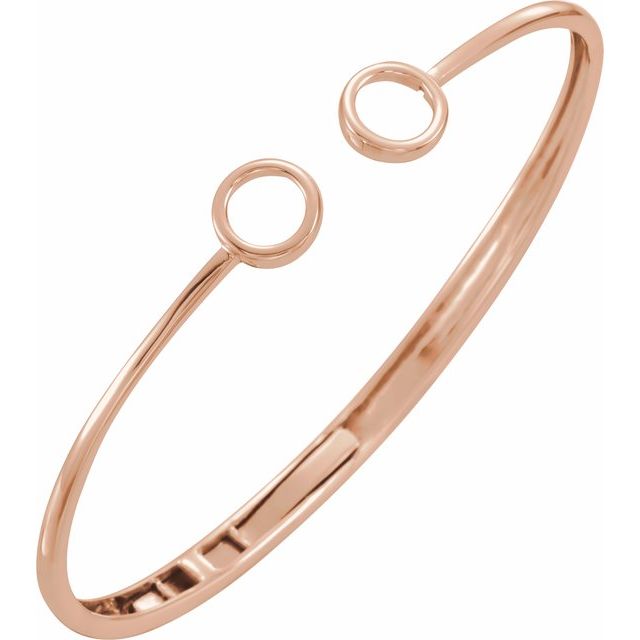 Hinged Circle Cuff 7" Rose Bracelet