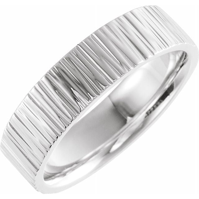 Platinum Tree Bark Pattern Band