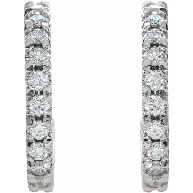 Diamond French-Set Hoop Earrings