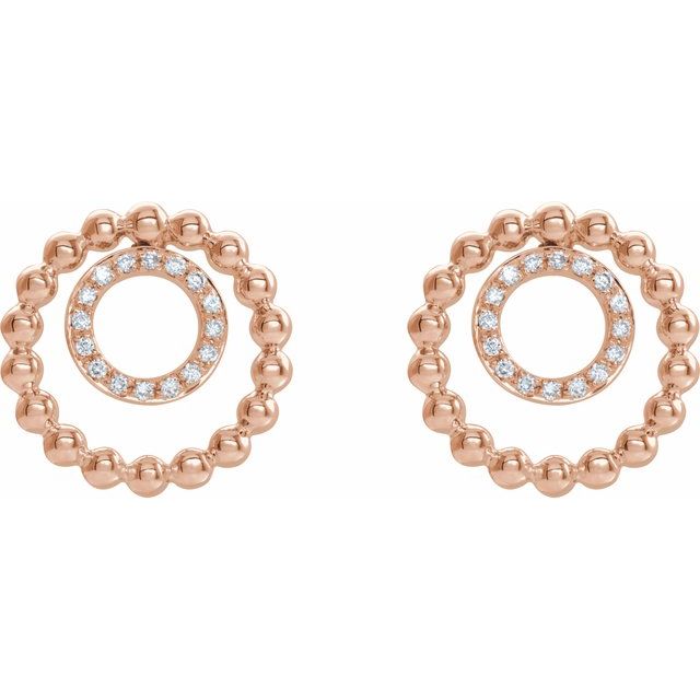 Diamond Beaded Circle Earrings