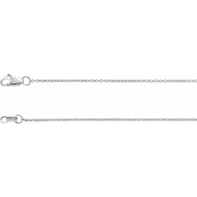 Platinum 1 mm Solid Cable Chain with Lobster Clasp