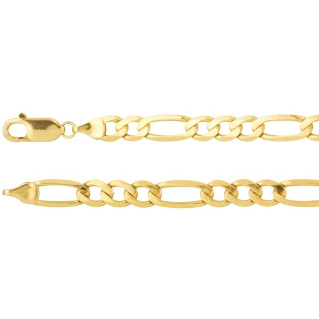 14K Yellow 5.5 mm Figaro 18" Chain