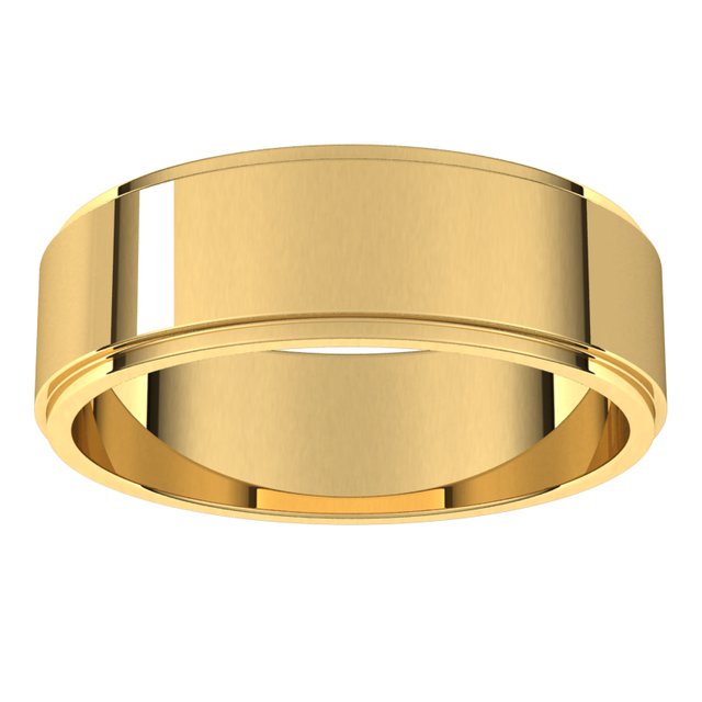 14K Yellow 6 mm Flat Edge Band