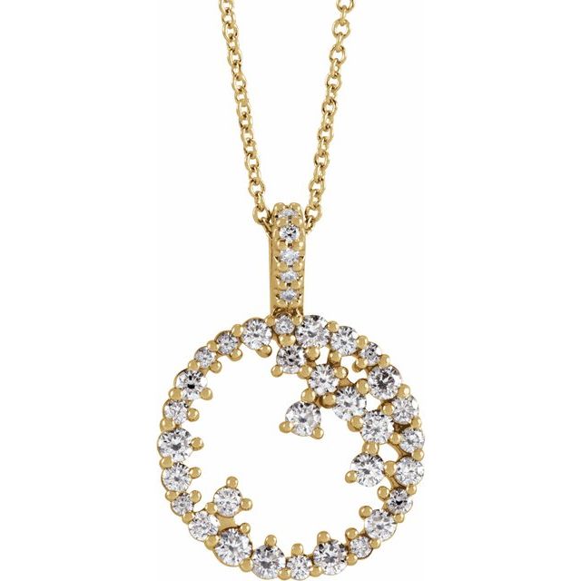 Diamond Scattered Circle 16-18" Necklace