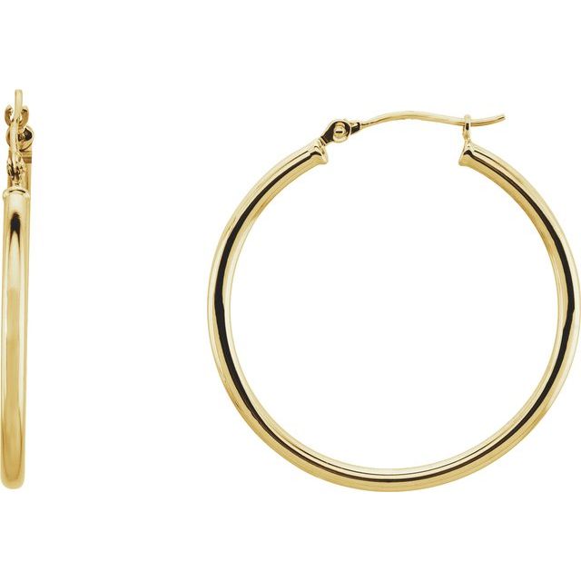 14K Yellow Hoop Earrings