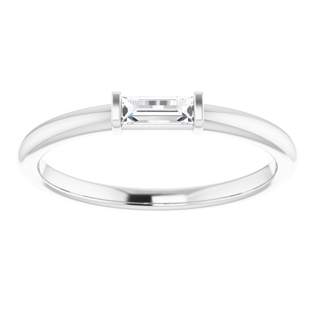 Straight Baguette Diamond Stackable Ring