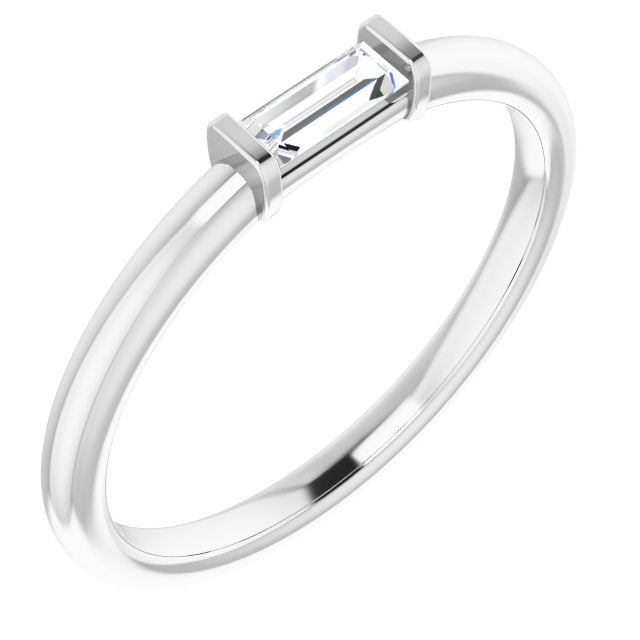 Straight Baguette Diamond Stackable Ring