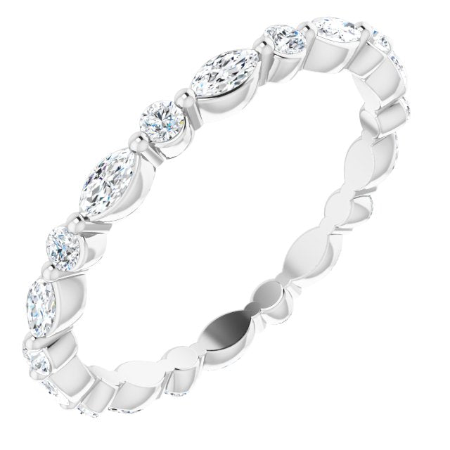 Marquise & Round Diamond Eternity Band