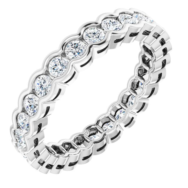 14K White Diamond Eternity Band